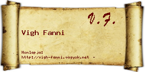 Vigh Fanni névjegykártya