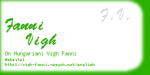 fanni vigh business card